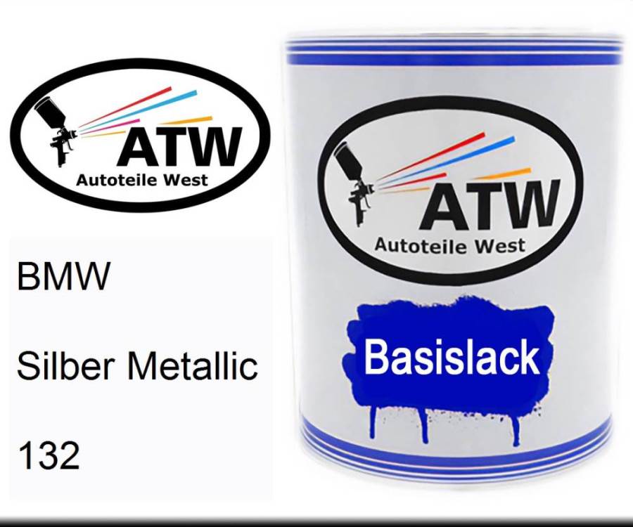 BMW, Silber Metallic, 132: 1L Lackdose, von ATW Autoteile West.